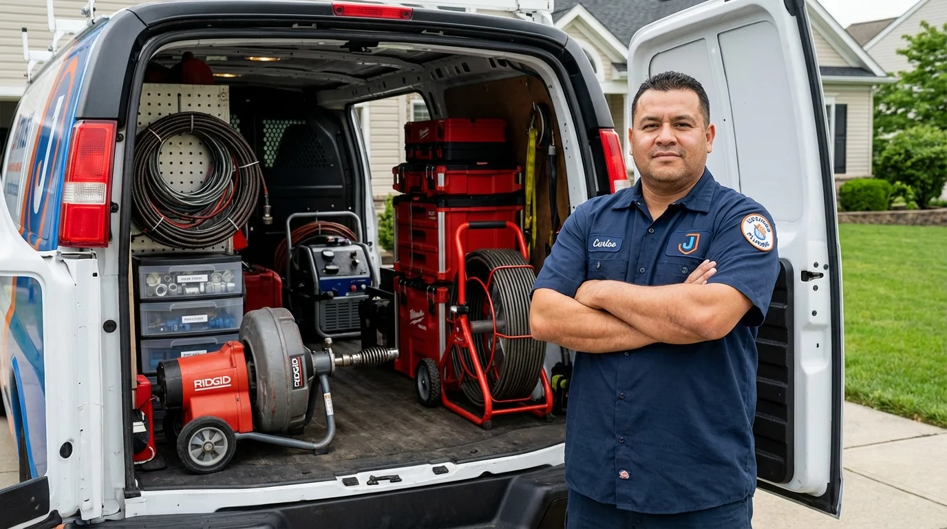 Professional drain cleaning equipment and Johns Plumbing LLC plumber in Plant City