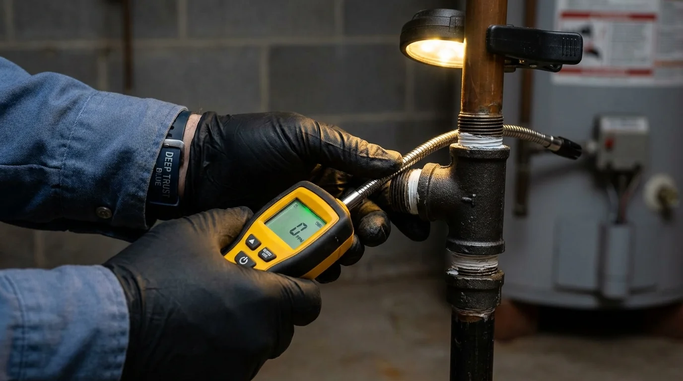 Gas leak detection with electronic sniffer by Johns Plumbing LLC in Plant City