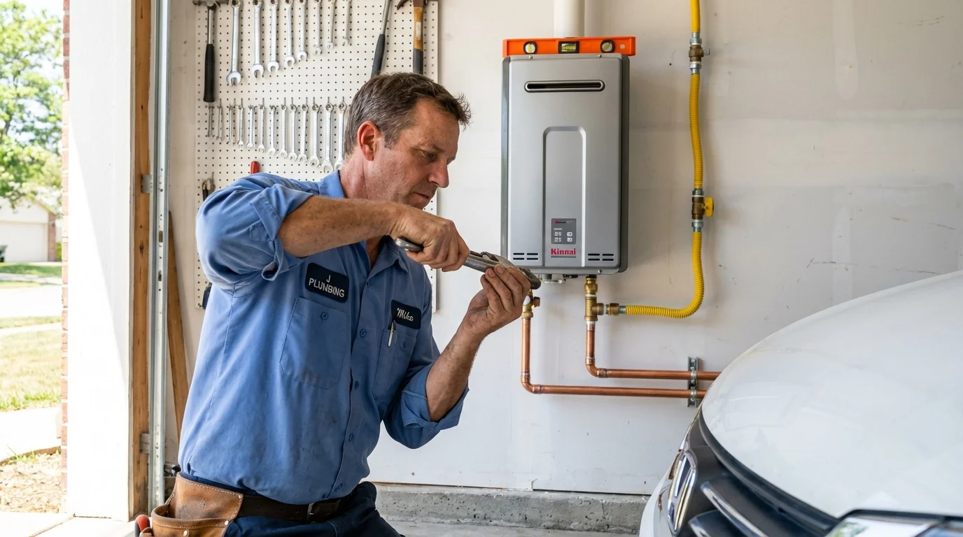 Tankless water heater installation by a Johns Plumbing LLC plumber in Plant City